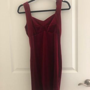Red velvet dress
